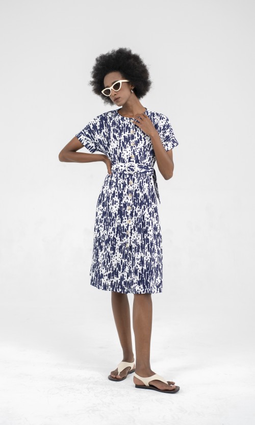 SIXDO Raw Midi Dress